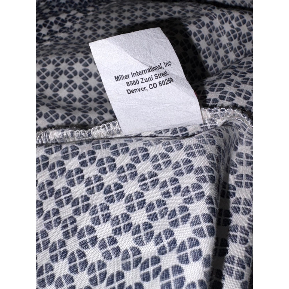 ROCKIES Women's Navy White Geometric Print Button Down Shirt Size M - Picture 9 of 14